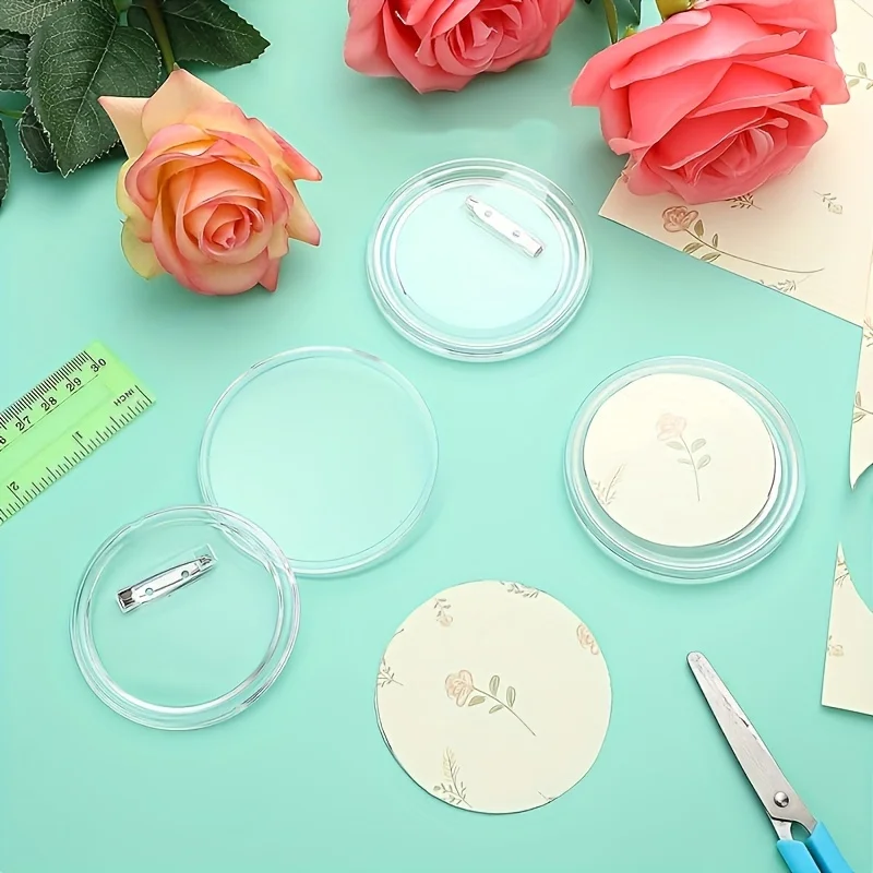 Acrylic button pins for custom badges and photo walls - DIY party items place cards and name tags 6