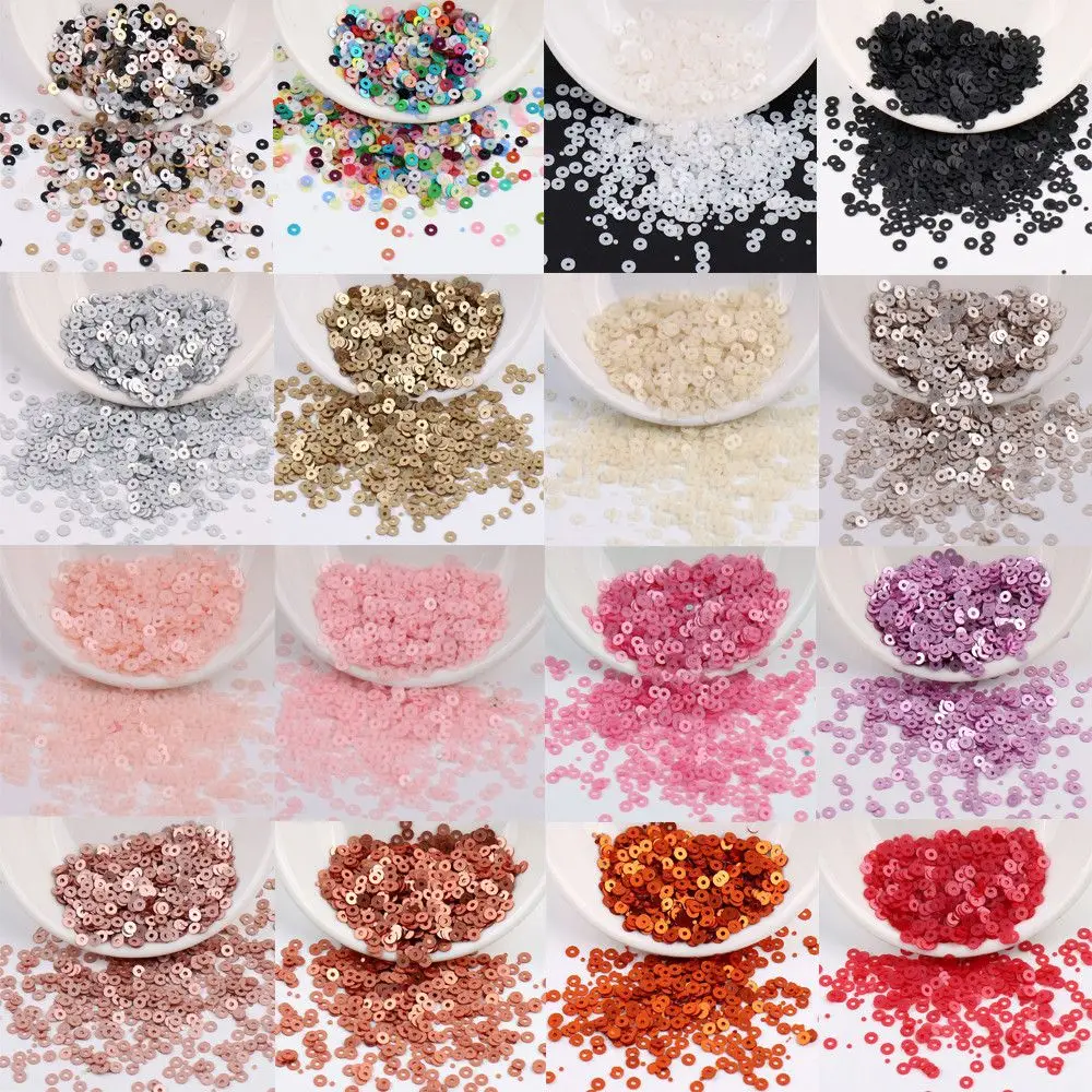 4mm DIY Jewelry Pvc Nail Art Shiny Embellishment Round Paillettes Faceted Bead Loose Sequin Sewing Accessaries
