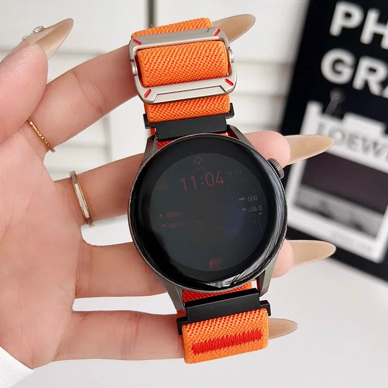 Elastic Braided Nylon Watch Band - 22mm/20mm