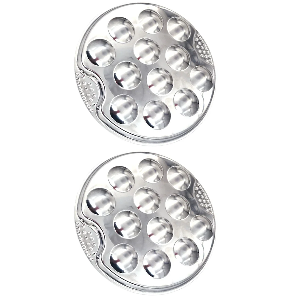 

2 Pcs Stainless Steel Grilled Spiral Pan Indian Suit Escargot Tray Cooking Plate Baking