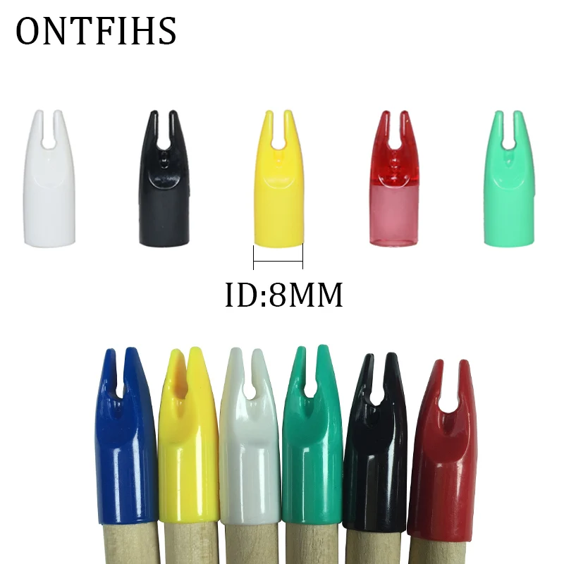 

50pcs Archery Arrow Nocks for Fiberglass Wooden Bamboo Arrow Shaft OD 8mm