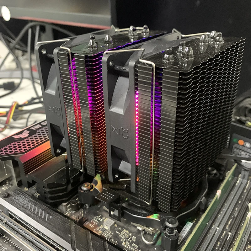 CPU cooler 6 heat pipes 4Pin PC processor tower air cooler for Intel LGA 1700 1200 1150 1151 1155 2011 X79 X99 1366 AM3 AM4 AM5