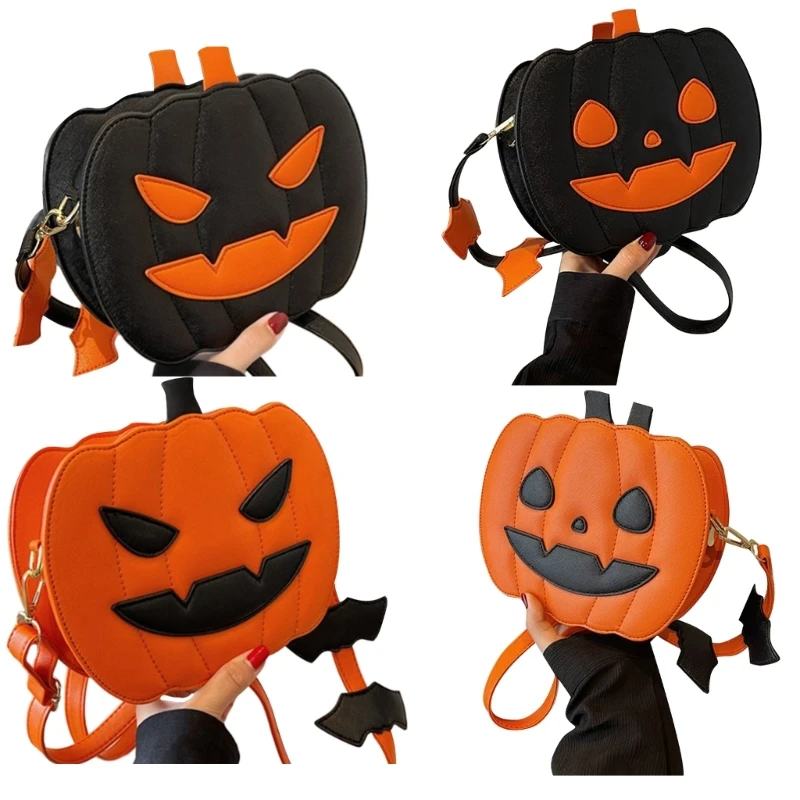 

Halloween Pumpkin Bag Phone Bag Versatile Shoulder Bag for Girl Large Capacity