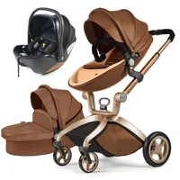 Hot Mom F22 Poussette combinée pour bébé,siège réglable,cadre alu,pneus pleins caoutchouc,pare-pluie,moustiquaire,grand panier de rangement 1