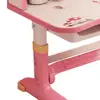 Multi Separation School Desk Chair Set Easy Installation Widened Desktop Students Desk Chair Pink Rounded Corner Desk Chair Set 1