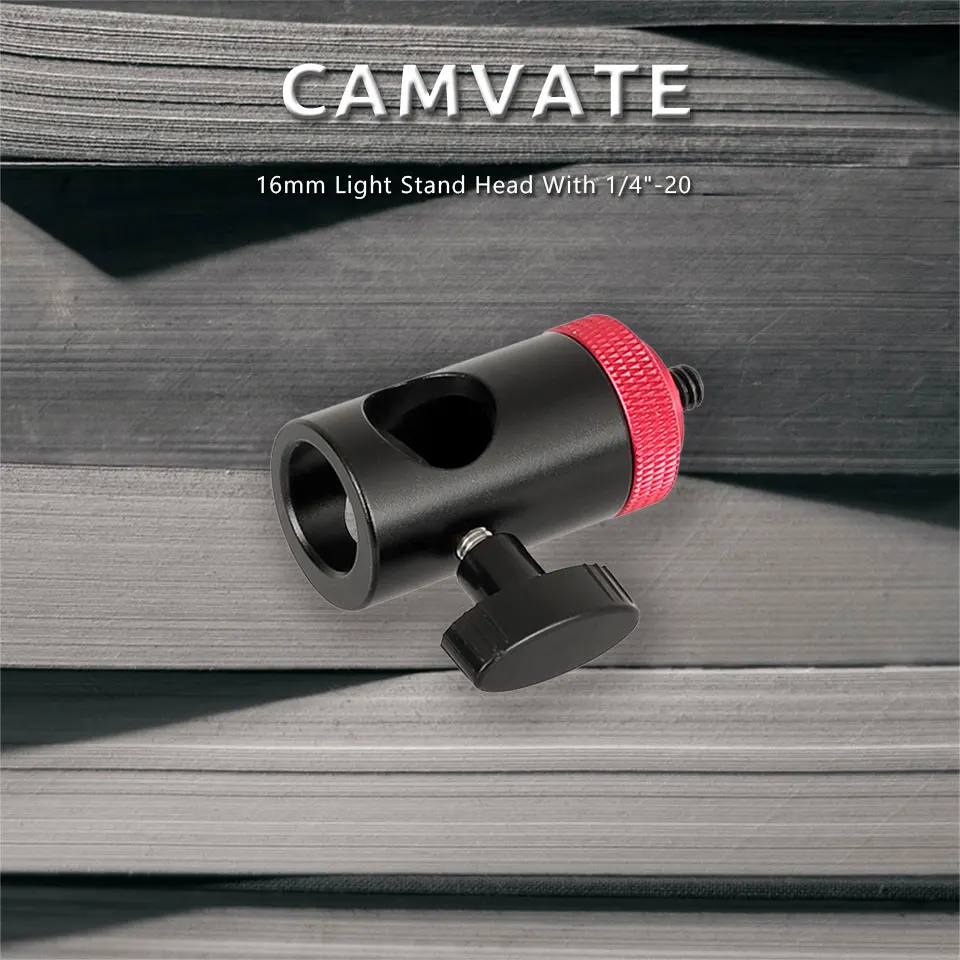 Light Stand Head (16mm ) With 1/4"-20 Thread Screw Mount For Camera Monitor/ Fla