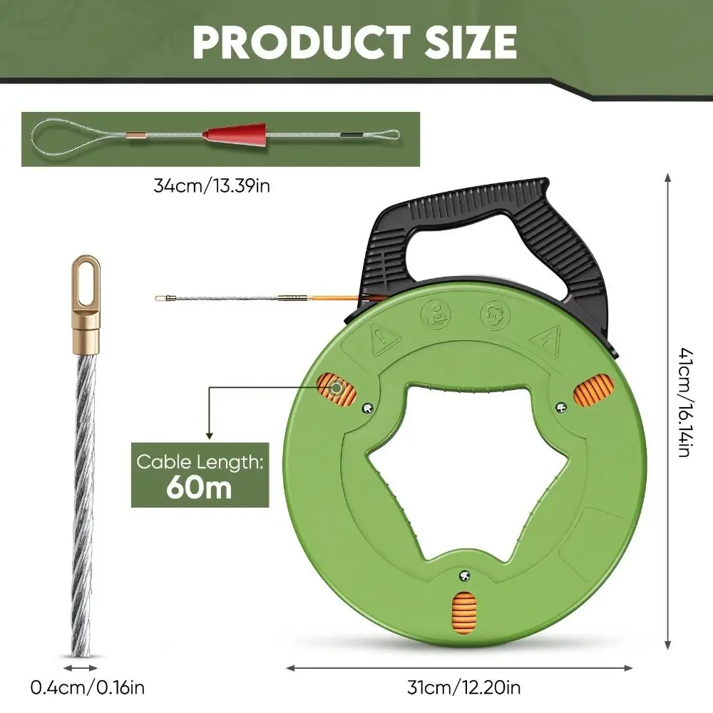 Guide Spring Cable Pulling Aid Anti-Corrosion Durable Pull Wire Retracting Data Cabling Ergonomic Handle Cable Puller