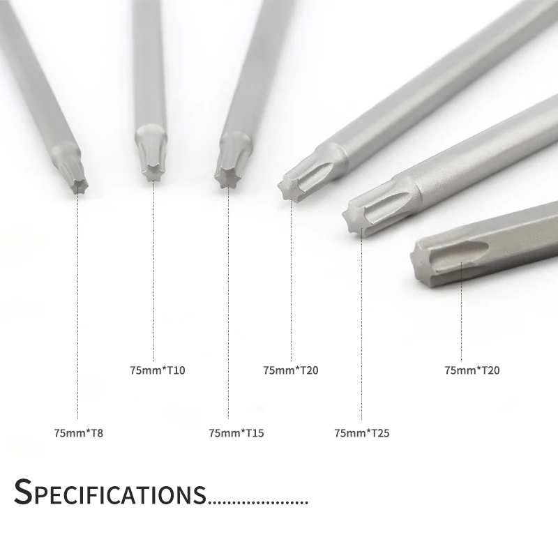 6/10Pcs 150mm 긴 자기 Torx 스크루 드라이버 비트 세트 전기 스크루 드라이버 헤드 T10,T15,T20,T25,T30,T35,T40