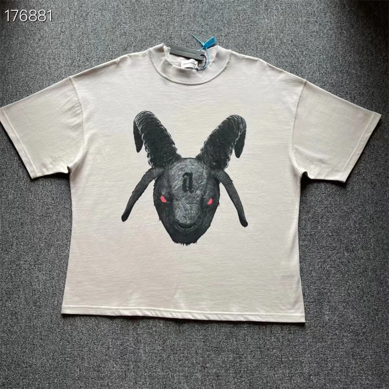 

Top Version Arnodefrance Goat Head T Shirt Men Women Loose Vintage T-shirts Top Tees