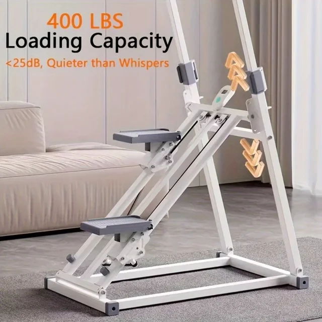 Foldable Stair Stepper Machine - Adjustable Home Climbing Equipment for Cardio & Fat Burn, w/Handles & Non-Slip Pedals 1
