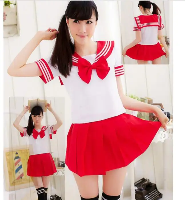 Summer Japanese school uniforms anime cosplay sailor suit short sleeve tops+tie+skirt Navy Preppy style Students Uniform for Gir,japanese school uniform,japanese schoolgirl skirt