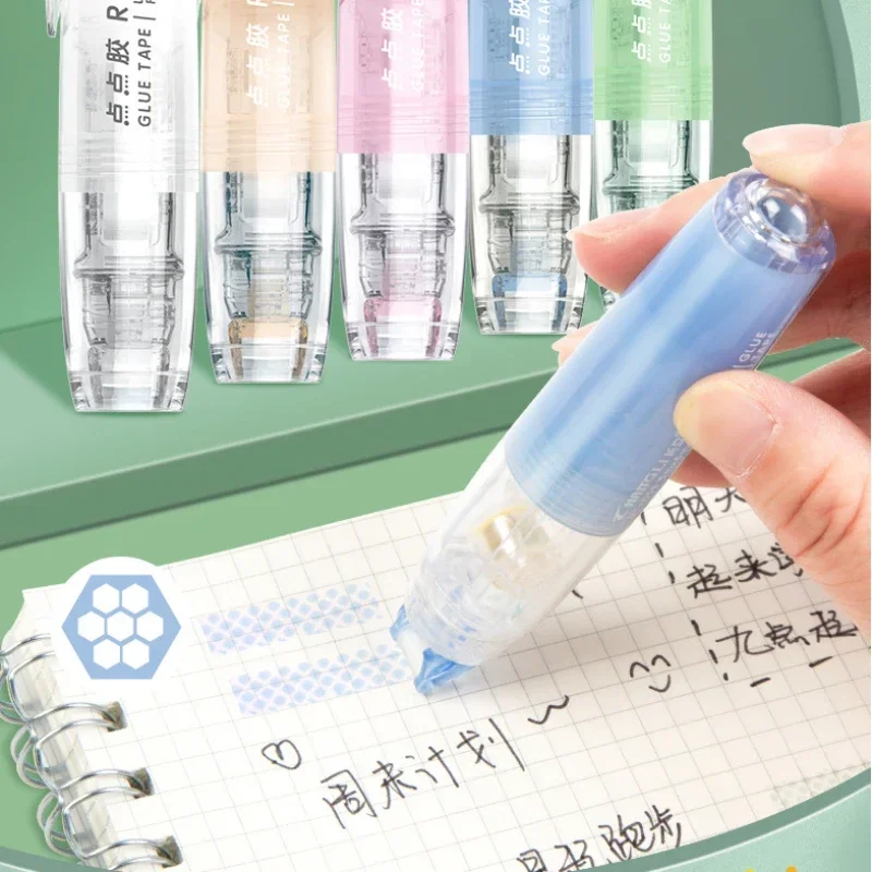 회전식 롤러 타입 투명 양면 테이프, 학생 스크랩북 수제 접착제 펜, 자체 접착 테이프, 5m 대용량, 1PC