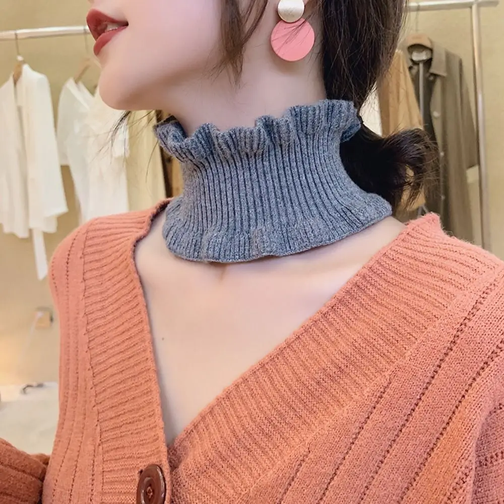 

Knitted Neck Scarf New Autumn Winter Multifunctional Wool Collar Sleeve Stringy Selvedge Neck Protection False Collar