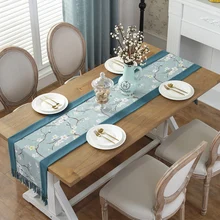 

Hot New Sale Modern Elegant Style Cotton Tassel Table Runner Tea Dinning Table Coffee Table Cloth Covers Bed Runner