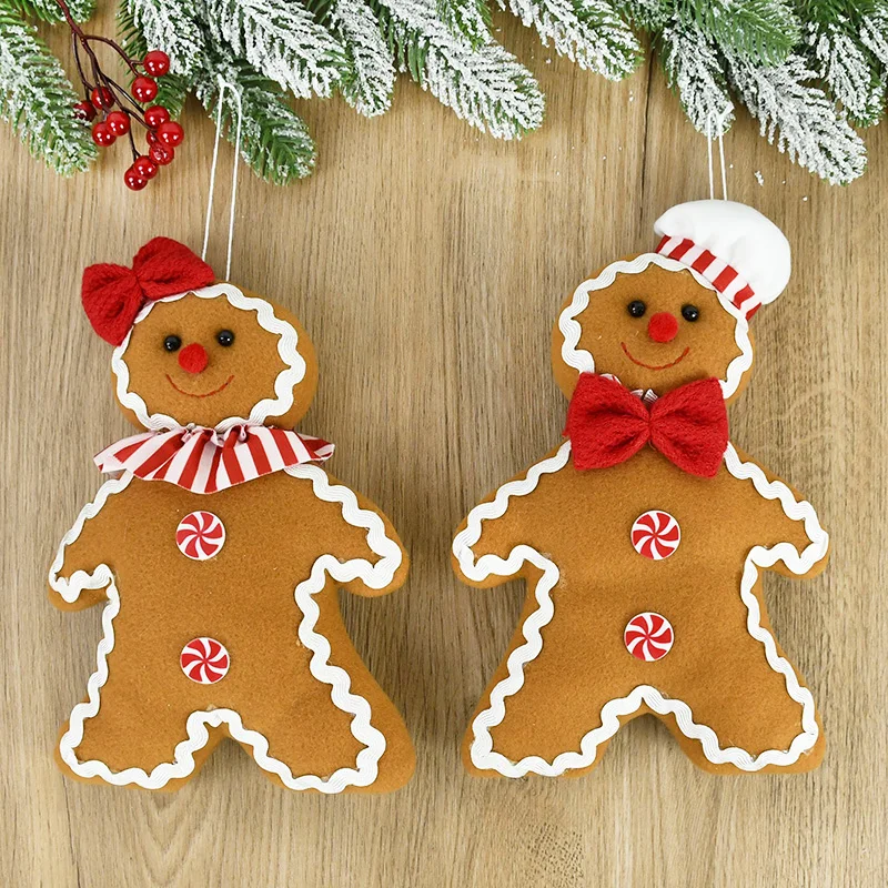 

Christmas Gingerbread Man Ornaments Xmas Tree Hanging Charms Pendant Christmas Decorations for Home New Year Gift Navidad 2023