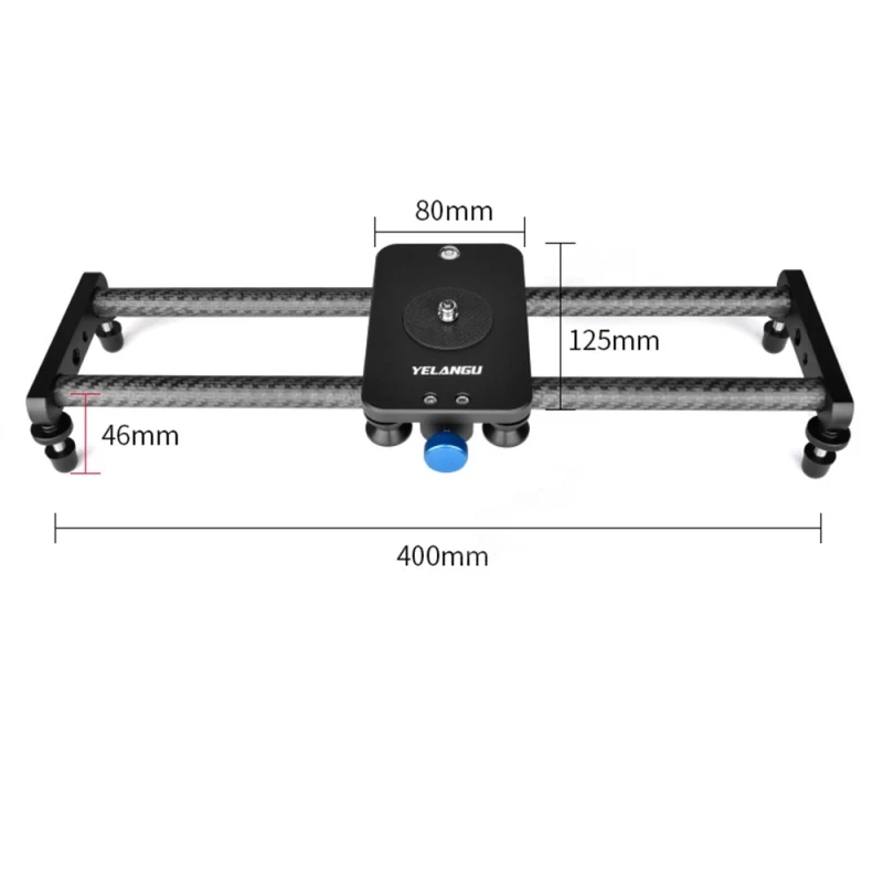 YELANGU L140T-A 40cm Photography Slide Rail Track Carbon Fiber Tracking Slide Smartphone Camera Follow Shooting Tool + BallHead