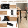 5-Piece Dining Table Set W/Counter Height Table & 4 Bar Stools, Industrial Kitchen Dining Table Set WITH/Footrest and Backrest 6