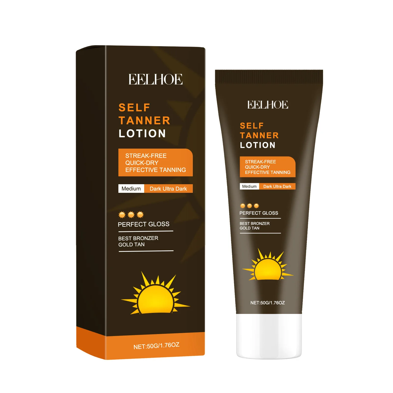 EELHOE Outdoor Tanning Cream Long Lasting Waterproof Moisturizing Face Care Tanning Accelerator Self-Tanning Cream Without Sun