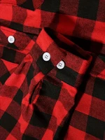 Chemises pour hommes simple boutonnage classique Plaid intelligent décontracté chemise en flanelle à manches longues poitrine deux poches conception printemps automne hommes hauts 3