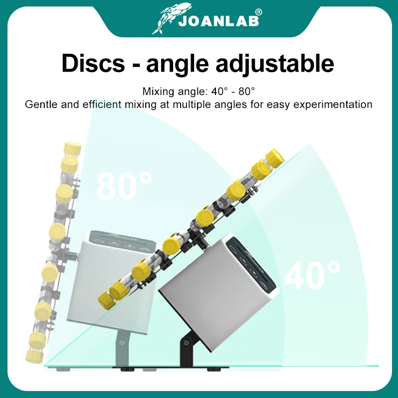 Rotary Mixer JOANLAB Long Axis Rotary Mixer 1.5/2/15/50ml Blood Mixer 360&deg;Disc Tilt Type Shaker Rotator 20-80rpm