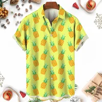 Men's Shirts 3D Fruit Pineapple Printed Shirts For Women New Summer Funny Streetwear Short Shirts Y2k  Mens Hawaiian Clothing 2