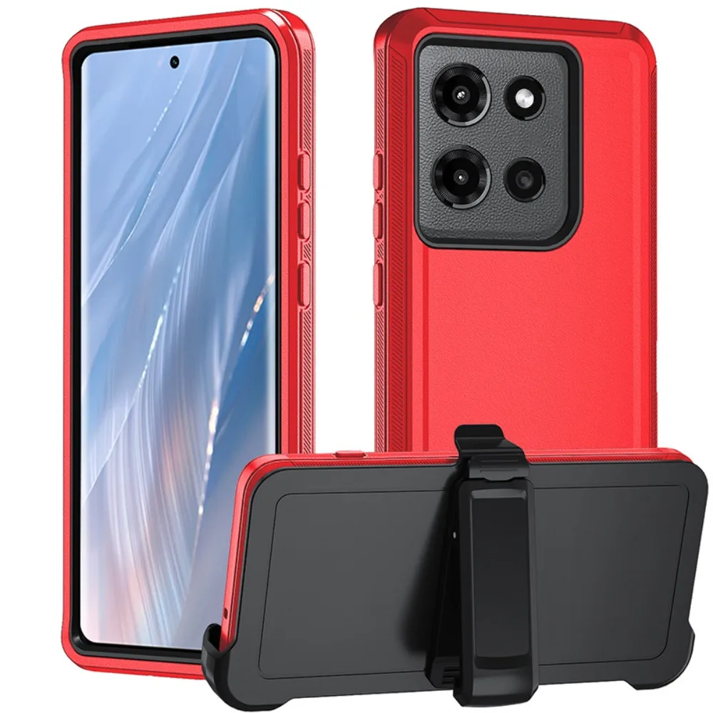 Triple-Layer Armor Hybrid Protective Case with Belt Clip