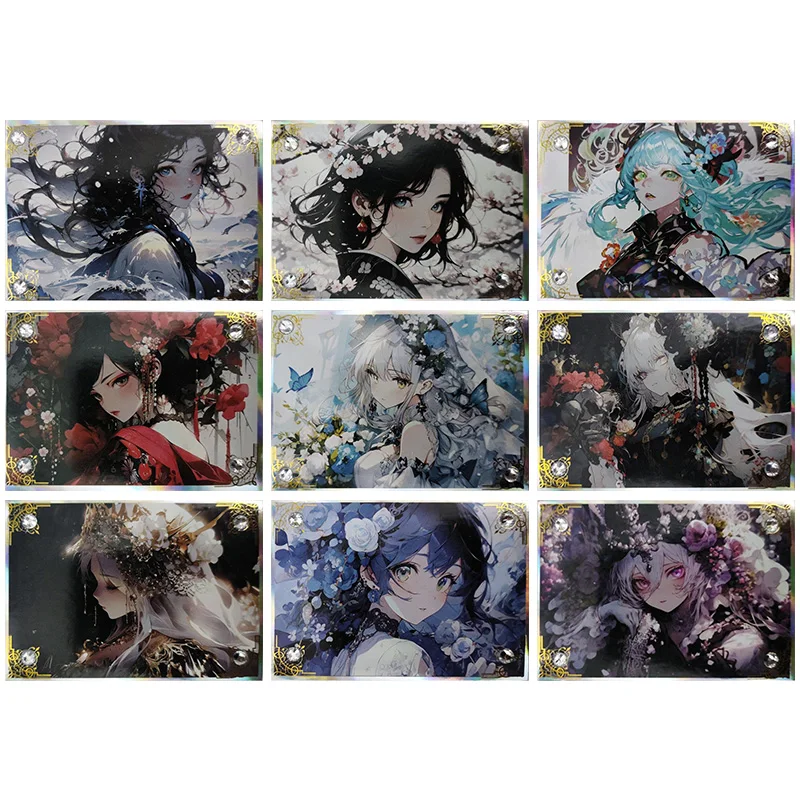 

Anime Goddess Story Rare Diamond I Refractive Flashcards Hatsune Miku Eula Hu Tao Toys for boys Collectible Cards Birthday Gifts