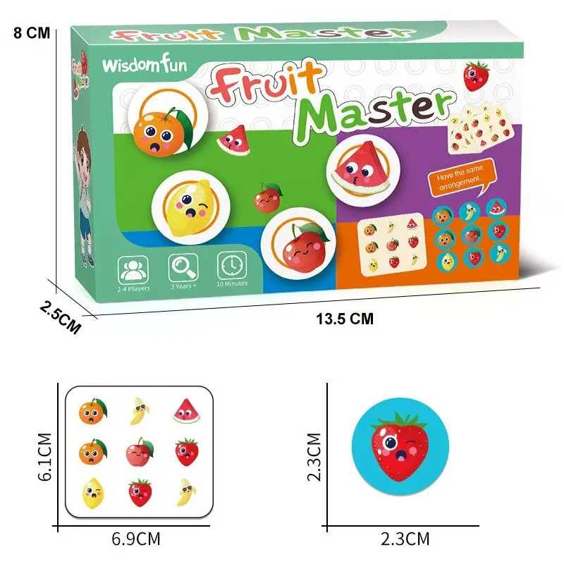 Educational Toys Kids Board Games Fruit Master Color Matching Parent-Child Mindfulness Exercise Interactive