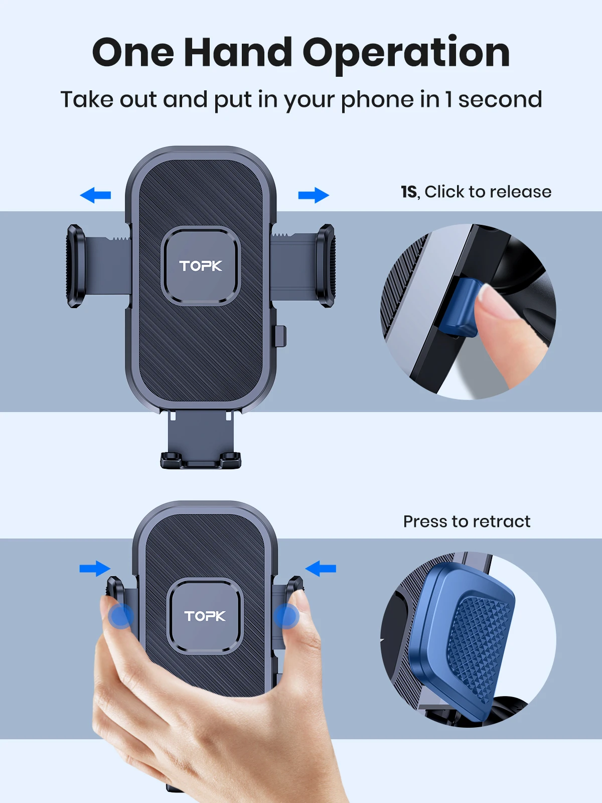 [2-Pack]Phone Holder Car Clip Phone Mount for Car Phone Holder Air Vent Hands Fr