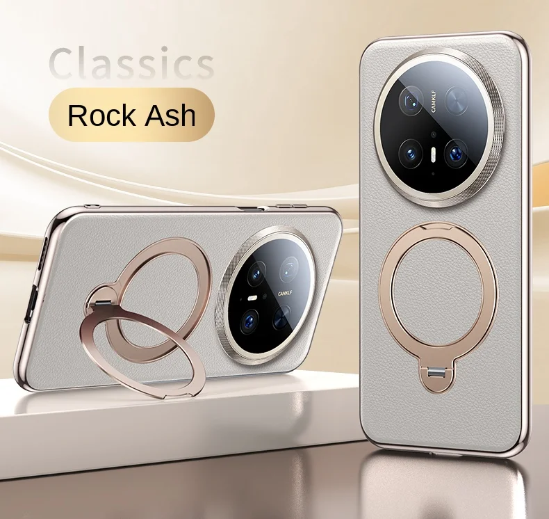 Leather 360° Rotating Stand Phone Case with Full Lens Protection and Shockproof Design