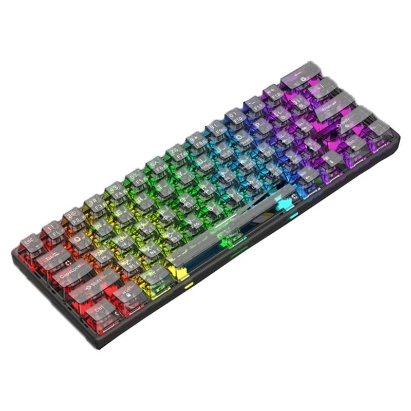 

Wireless Mechanical Gaming Keyboard 2.4Ghz Bluetooth-compatible Wire RGB Backlit Low 61 Keys Mechanical Keyboard