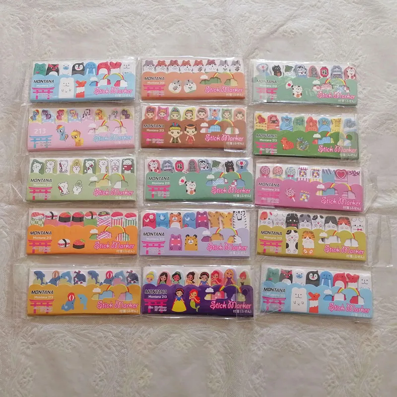 1Pc Kawaii Cartoon Animals Marker Memo Pad Stationery Bookmark Flags Index Tab Sticky Notes Label Paper Stickers 2