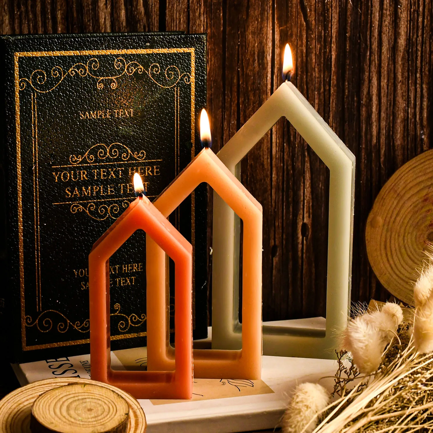 House Candle Silicone Mold DIY Simulation Villa Art Candle Making Tool Epoxy Resin Plastic Molds Set Christmas Decoration Gift