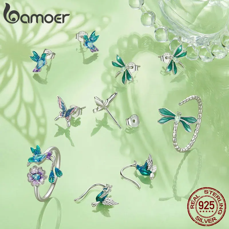 925 Sterling and White Gold Plated Insect Earrings 2