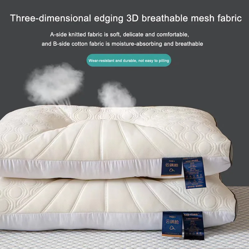 Latex Fiber Pillow Not Collapse 48x74cm Relaxing Neck Help Sleep Pillows 2