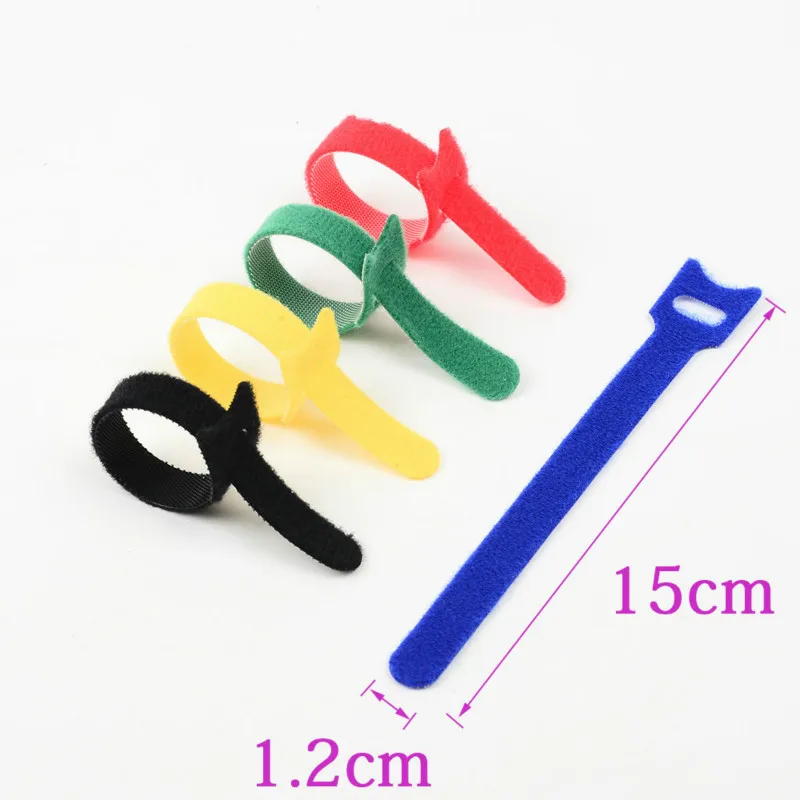 100pcs-5-Colors-can-choose-Magic-tape-wiring-harness-tapes-Cable-ties-velcro-Tie-cord-Computer