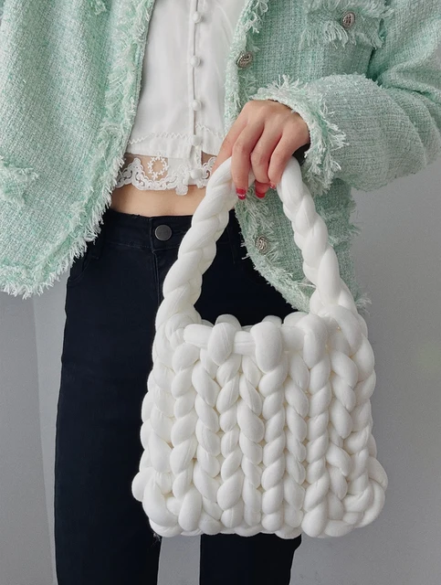 Super Bulky Chunky Yarn Thick diy hand-Knitting bag Soft wool korean woman  Giant Yarn DIY Hand-knit Big Cotton Lady handbag - AliExpress