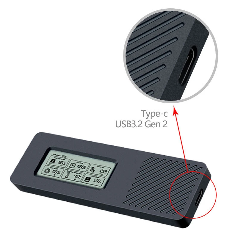 M.2 Hard Drive Case NVM/ENGFF Dual Protocol Solid-State Mobile Hard Drive Case Intelligent Digital Health Detection Tyec UTHAI﻿ external hard drive case,ssd enclosure,hard drive enclosure,external hard drive box,hdd case enclosure