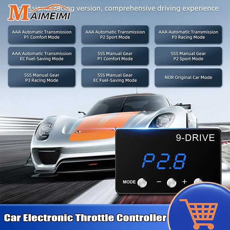 Plug Play Car Throttle Response Controller Tuning Parts Accessory 9 Drive 5 Modes Digital Racing Accelerator Potent Booster throttle controller