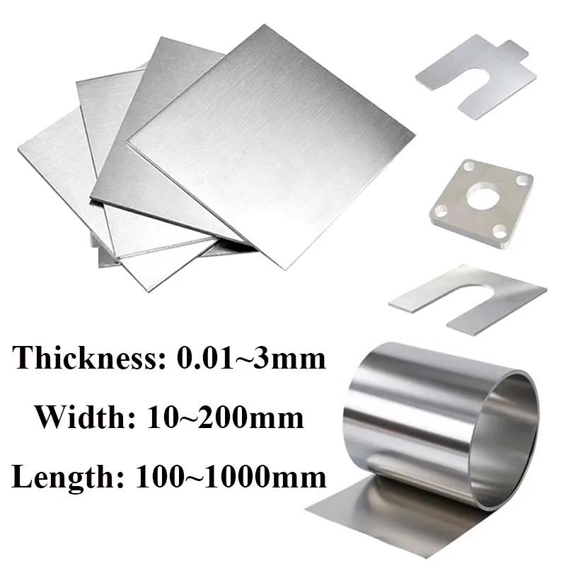 1pcs Thickness 3mm~0.01mm 304 Stainless Steel Sheet  Stainless Steel Strip Polished Plate Sheet Length 100~1000mm metal plate pure copper sheet t2 1m copper strip 0 2 0 3mm thickness hammered sheet thin sheets for crafts