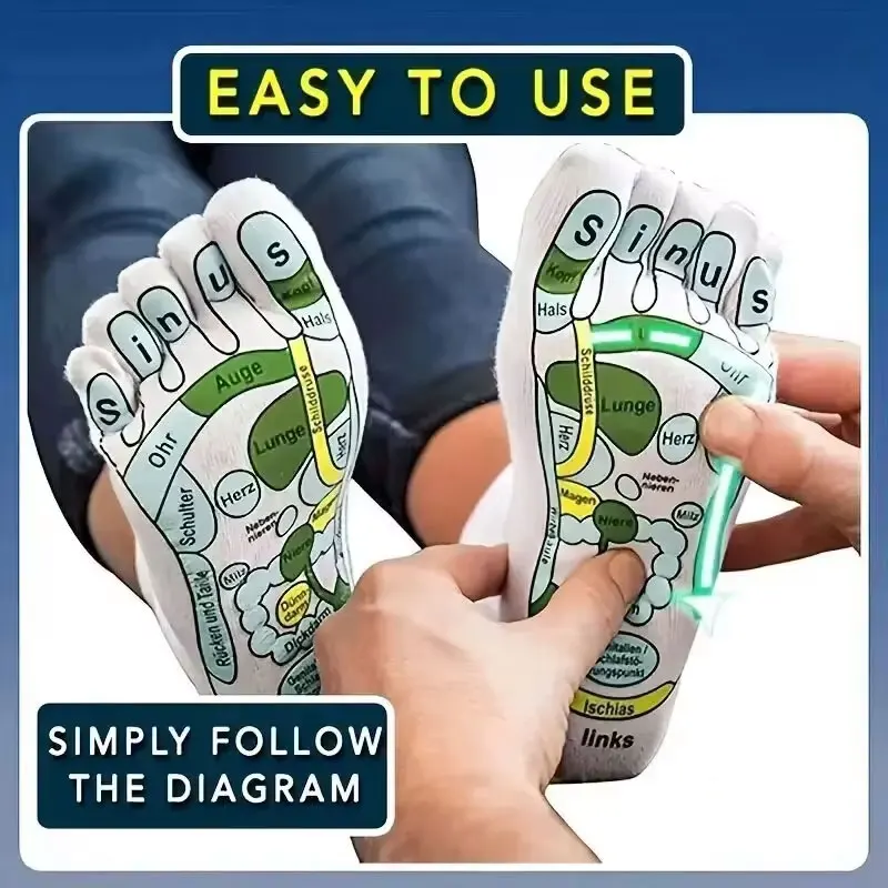 Foot Acupressure Socks 1pair With Acupressure Point Charts Reflexology Socks And Massage Sticks