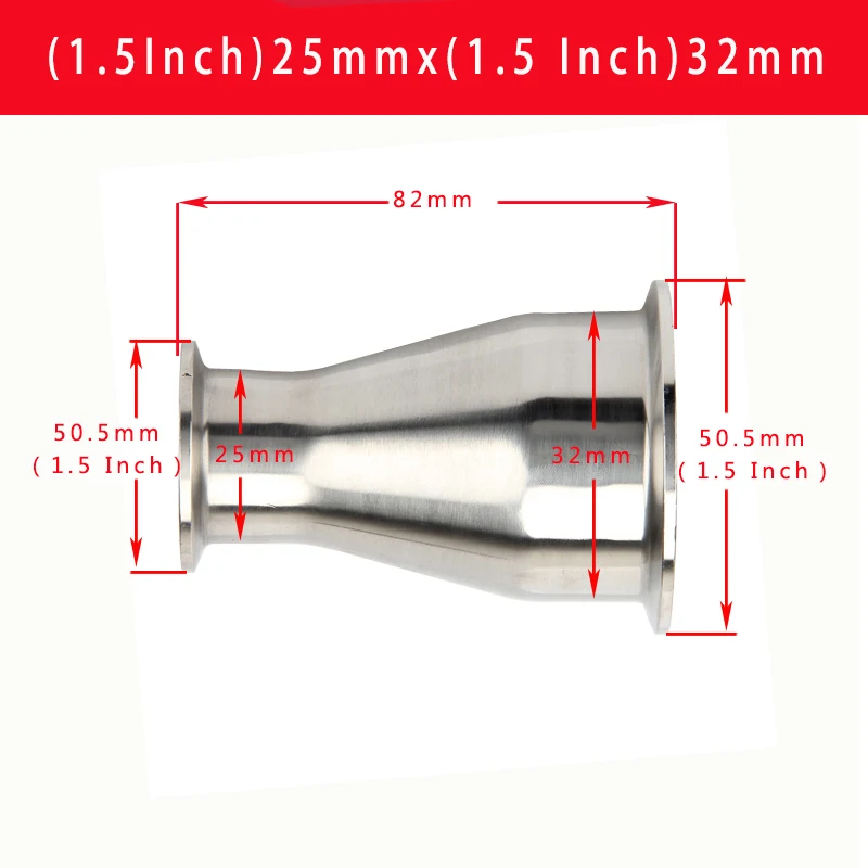 virola redutor adaptador, OD 19 25 32 38 45 51 6376 89 102 108mm