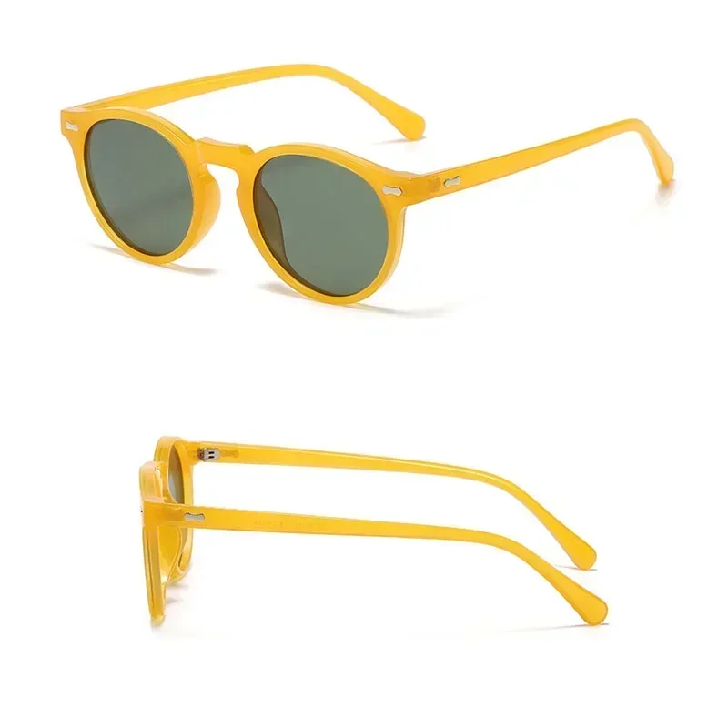 Classic Round Polarized Sunglasses Women Men Tea Lens Outdoor Driving Shades Vintage Sun Glasses Unisex UV400 Gafas De Sol