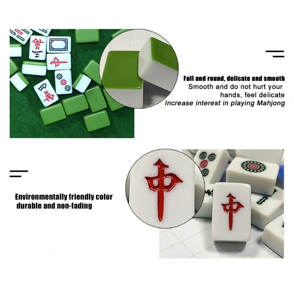 144Pcs/Set Wear-resistant Mini Mahjong 3 Sizes Table Game Portable Recreational Mini Size Mahjong