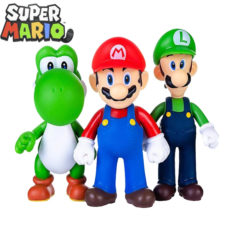 

Оригинальная экшн-фигурка Super Mario Bros, Луиджи Йоши, Ослик, Kong, аниме, периферийная коллекция, украшения, модель, костюм, серия, подарки