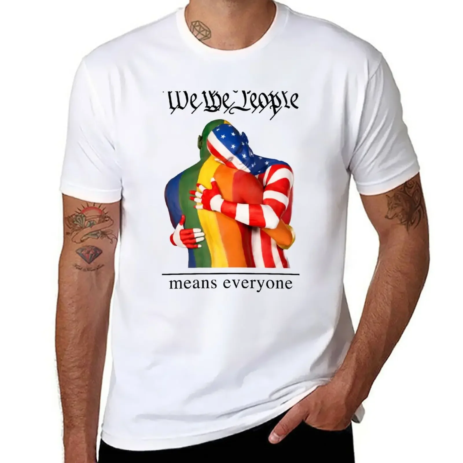 

We The People Means Everyone One (to print on light colors) T-Shirt summer clothes tees mens cotton t shirts