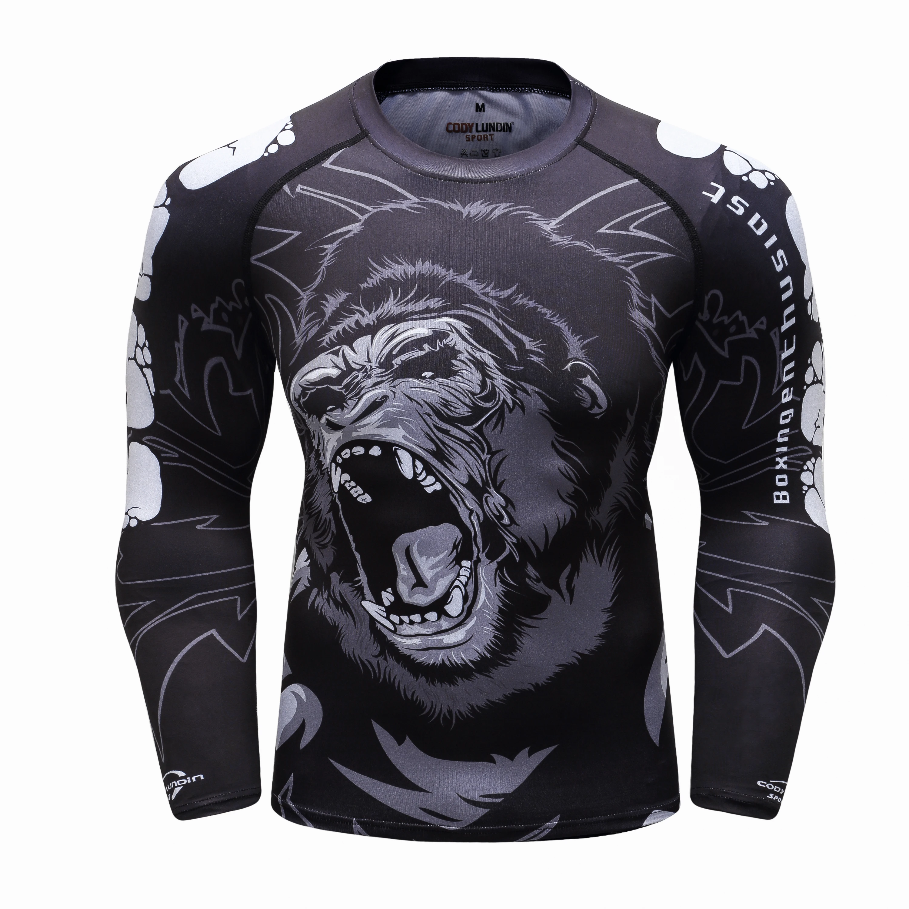 Cody Men Sportswear With Print Gorilla Men MMA Jiu jitsu No Gi Rashguard Bjj Fighting wear Athletic Tracksuit Boxing Jersey 2