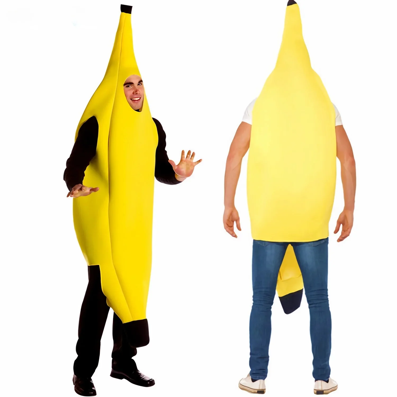 Halloween Adult Cosplay Fruit Vegetable Costume Banana Carnival Dress Up Outfit Couple Party Purim Fancy Dress Stage Show