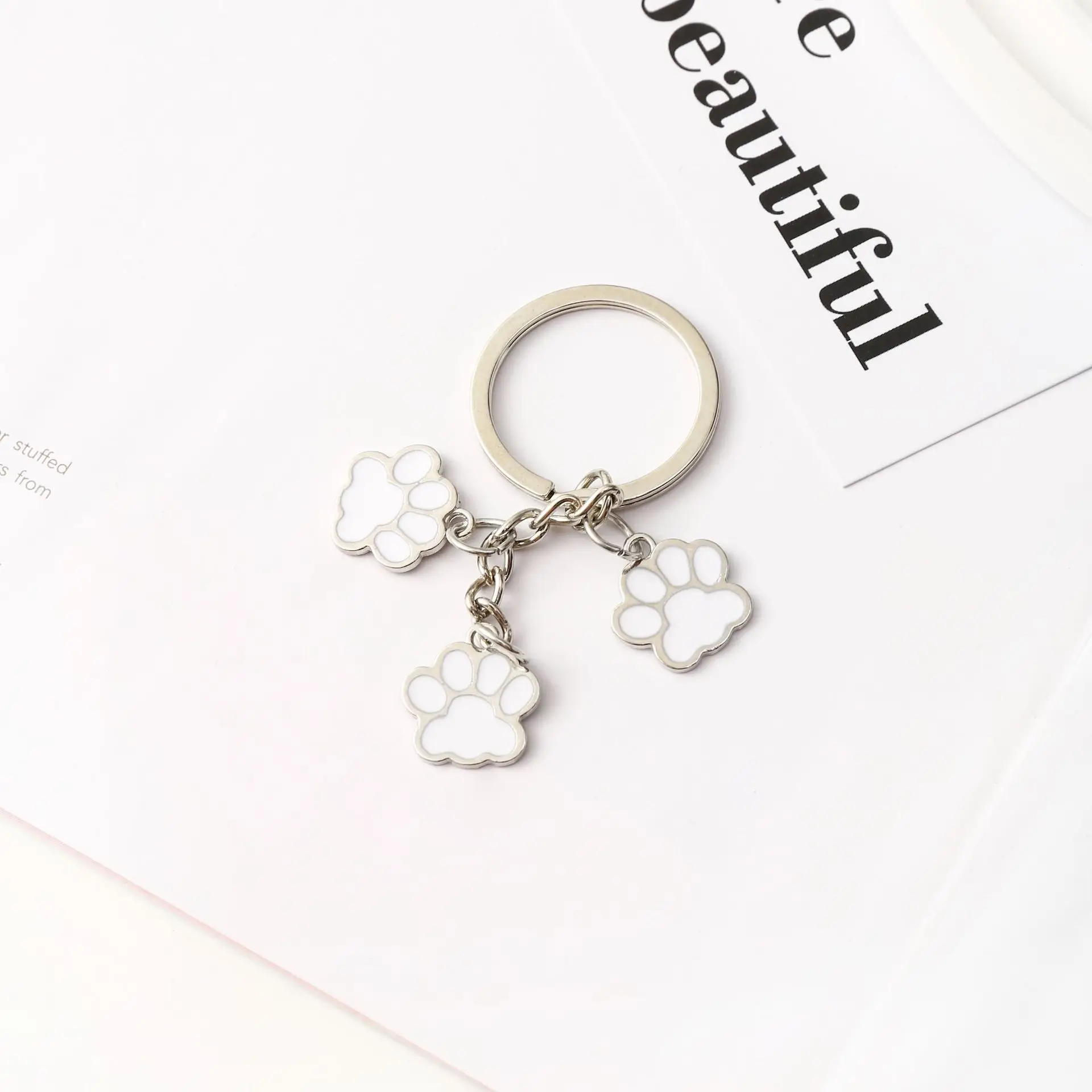Portachiavi Gatto In Acciaio Inox, Ciondolo Per Chiavi Auto, Borsa E Zaino - Regalo Carino Per Amanti Dei Gatti - Placcato Oro O Argento, 37x32mm