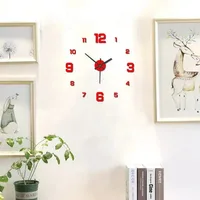 Creative Frameless DIY Wall Clock Wall Decal Home Silent Clock Living Room Office Wall Decoration 5